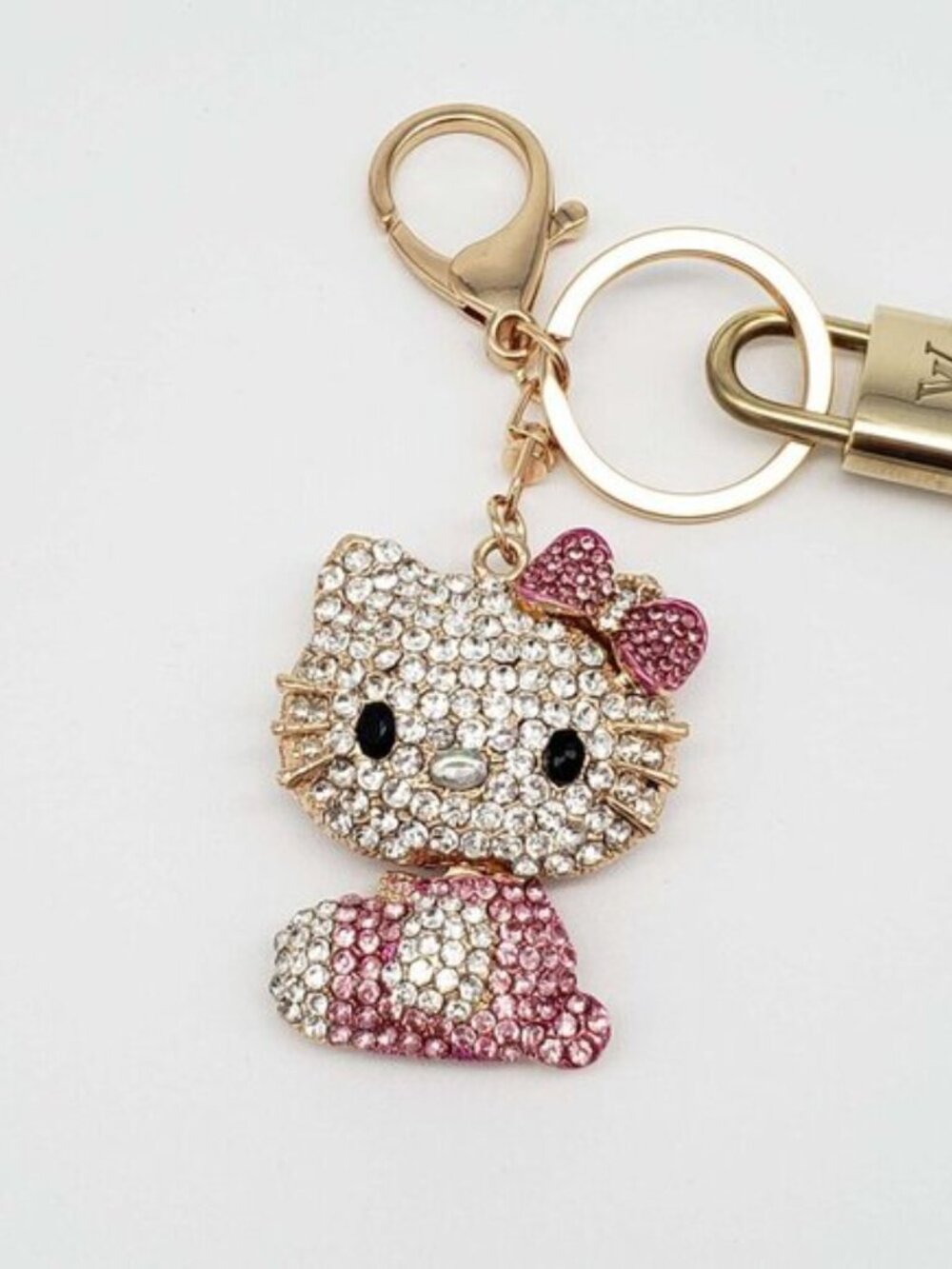 Louis Vuitton Gold Lock 🔒 Authentic LV Key + Unbranded Hello Kitty Bag Charm - Picture 7 of 8